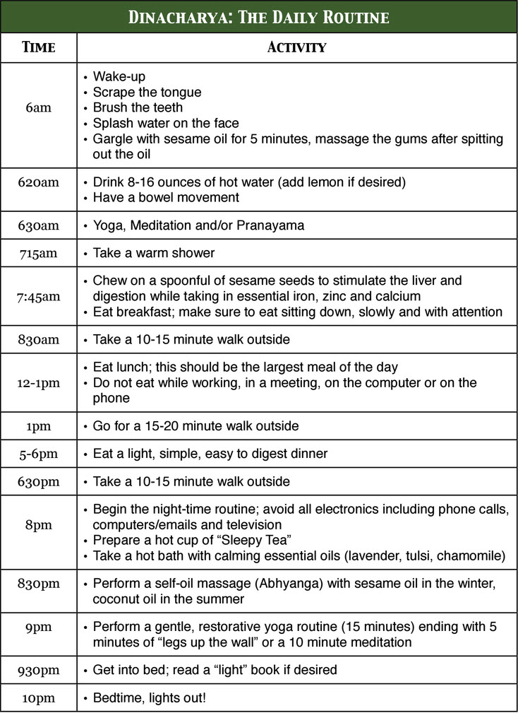 Dinacharya daily routine 1